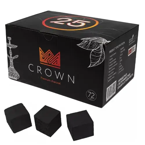 Уголь Crown кокосовый 72 шт (25 мм)